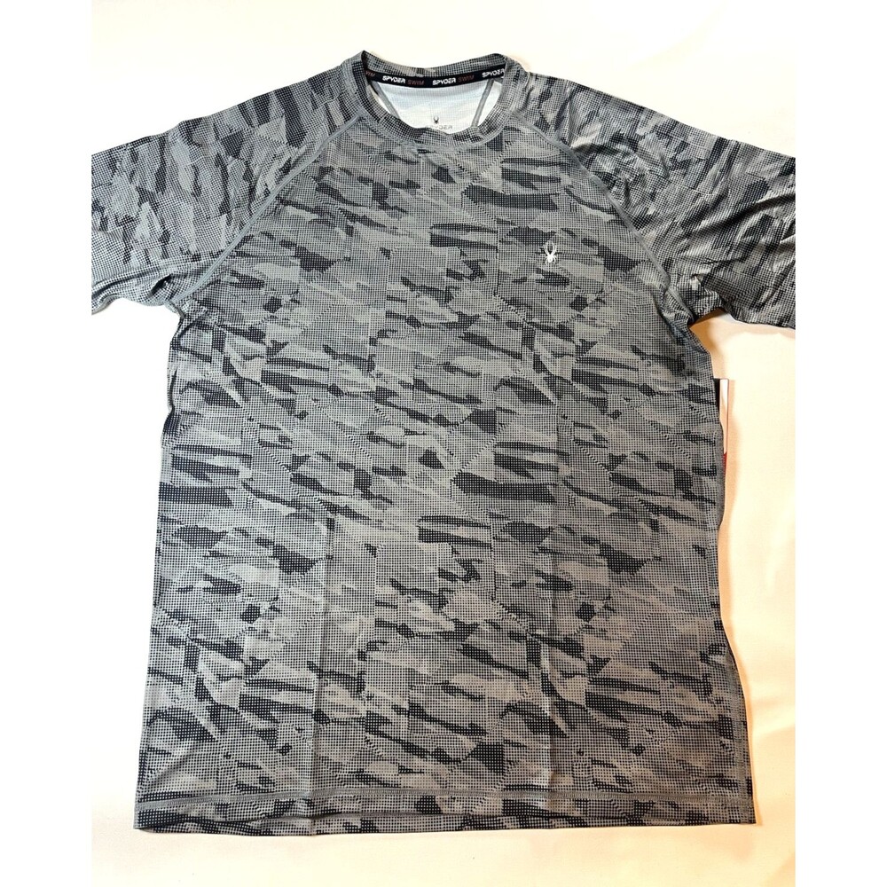 Spyder Men Short Sleeve Rash Guard Swim Shirt UPF Sun Protection NWT